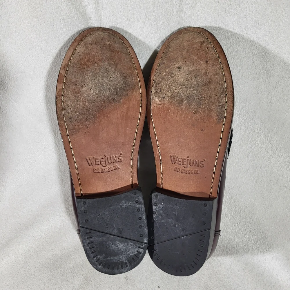 Weejuns G.H. Bass & Co. Stylish Burgundy Tassel Loafers for Mens Size 8.5